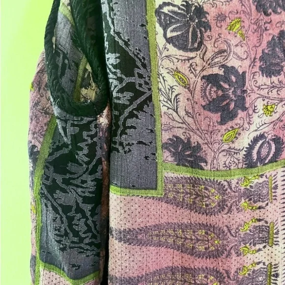 Vintage Sharon Anthony Patchwork Vest Tunic Top Boho Artsy Button Front Plus 2X - Picture 4 of 7